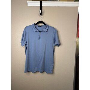 Robert Barakett Men's Blue Polo Large short sleeve pullover collared pima cotton
